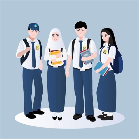 Junior High School Students from Indonesia 11727600 Vector Art at Vecteezy