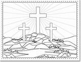 Calvary Coloring Road Kleurplaat Pages Template Calvaire Coloriage  sketch template