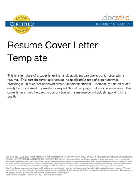 Template of a Cover Page for Resume | free sample resumes download