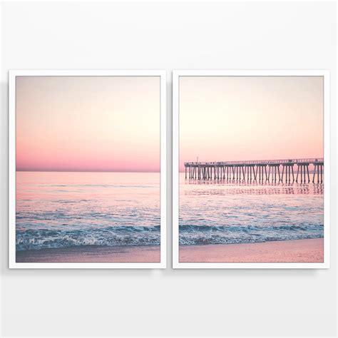 Sunrise Pier Dock Beach Photography Prints Set of 2 - Etsy