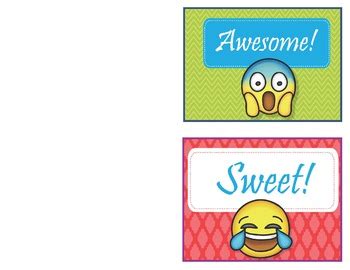 EMOJI Way to Go - Thank You Cards - FREEBIE!!! by Elementary Library Lady