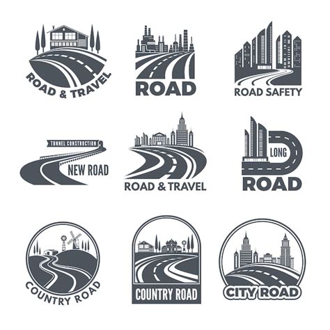 Premium Vector | Logos with curved pathways and place for your text