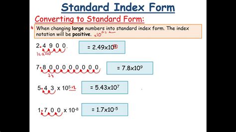 Lesson on Standard Index Form (Converting) - YouTube