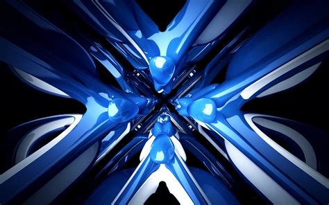 Blue and white abstract art, abstract, digital art, blue HD wallpaper | Wallpaper Flare