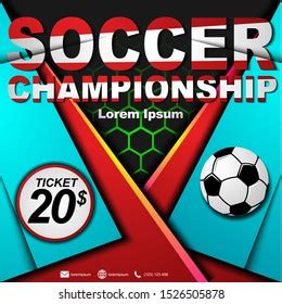 Social Media Post Template Soccer Championship: vector de stock (libre de regalías) 1526505878 ...