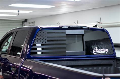 American Flag Rear Driver Window Decal (2016-2019 TITAN XD) - Premium Auto Styling