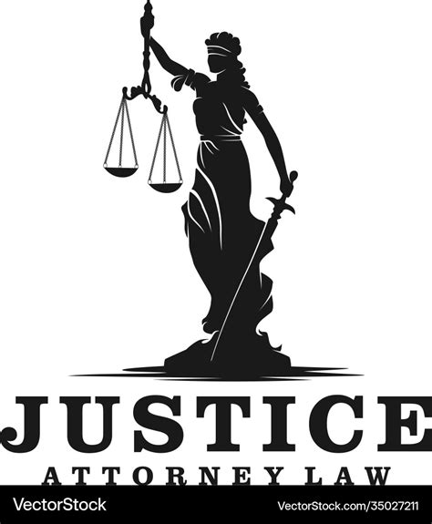 Lady justice justitia goddess logo for attorney Vector Image