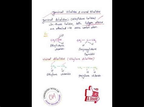 geminal dihalides vs vicinal dihalides - YouTube