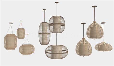 6609. Free Sketchup Rattan lamps Models Download