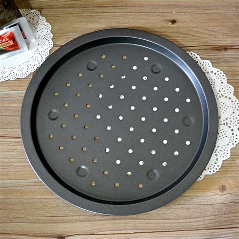 14 inch Carbon Steel Pizza Tray Pizza Pan with Holes Large Size Non ...