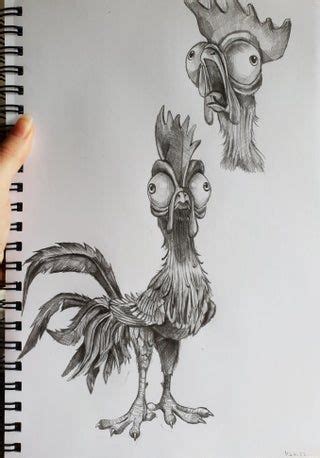 The chicken from moana | Drawings, Drawing cartoon characters, Cartoon drawings