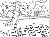 Children Playing Outside Coloring Pages Sketch Page sketch template