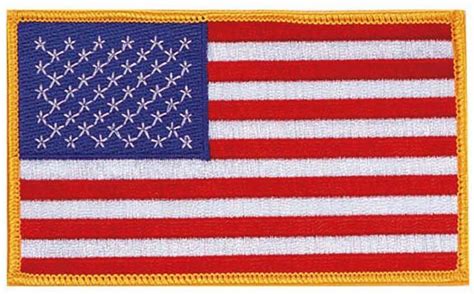 Jumbo US Flag Patch 3x5" Gold Border Embroidered Iron On American USA Large Big - Sporting Goods