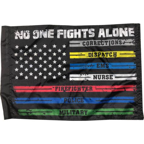 No One Fights Alone Flag, 1st Responder EMS Flags for Sale