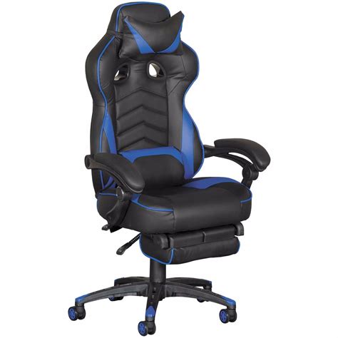 Revolution Blue Gaming Chair with Footrest | Y-310A BLK/BLU | | AFW.com