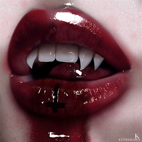 Vampire Lips, Me, Digital Painting, 2020 : r/Art