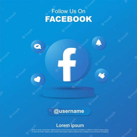 Premium Vector | Follow us on facebook social media square banner with ...