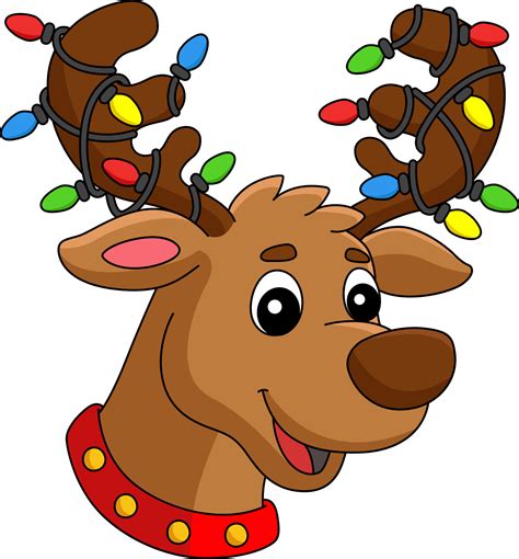 Christmas Reindeer Head Cartoon Colored Clipart 10789495 Vector Art at ...