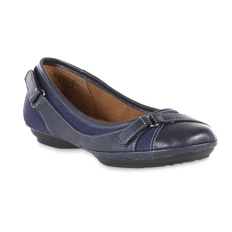 I Love Comfort Women's Bonnie Navy Leather Comfort Flat | Shop Your Way ...