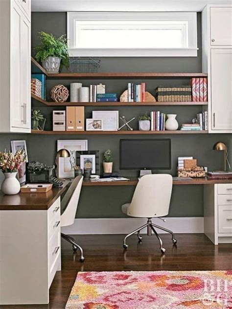 30 Inspiring Double Desk Home Office Design Ideas - MAGZHOUSE