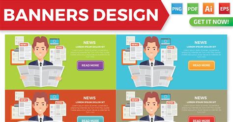 News banners design, Graphics - Envato Elements