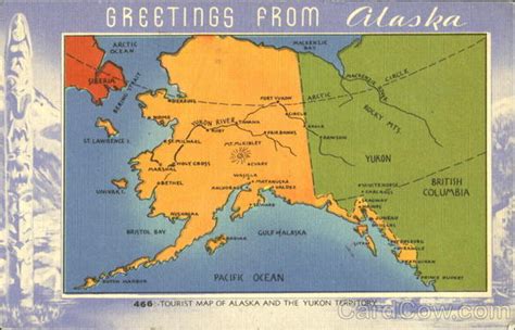 Tourist Map Of Alaska And The Yukon Territory