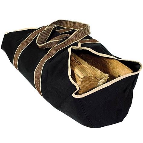 WoodEze Heavy Duty Canvas Firewood Tote - Black