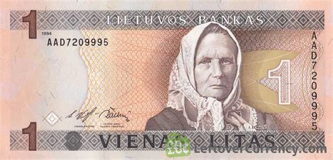 1 Litas banknote Lithuania - Exchange yours for cash today