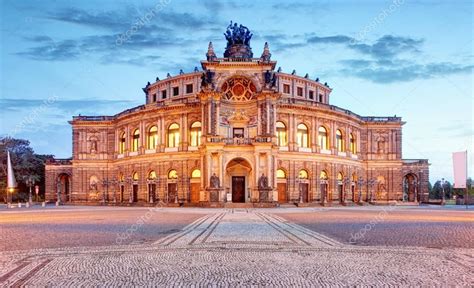 Semperoper opera building at night in Dresden - Stock Photo , #AD, #building, #opera, # ...