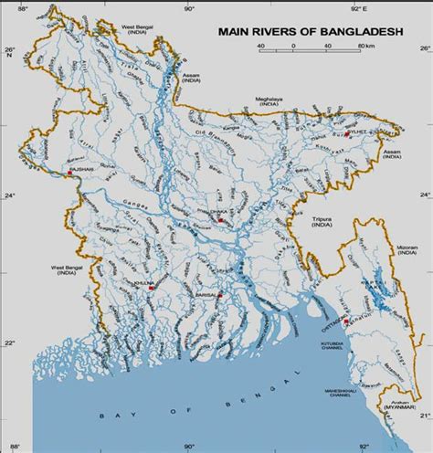 River Map Of Bangladesh