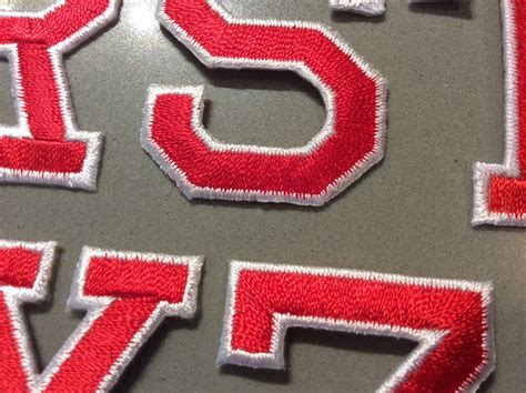 Iron on Embroidered Letters Embroidery Applique Red Letters - Etsy