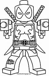 Lego Deadpool Coloring Pages Cartoon Printable Marvel Tone Sketch  sketch template