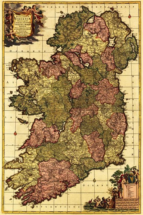 Print (Ireland - (1750) - Panoramic Map ) | Ireland map, Panoramic map ...