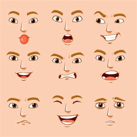 Different facial expressions of human 519062 Vector Art at Vecteezy