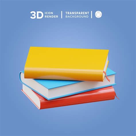 Premium PSD | 3d icon book stack illustration