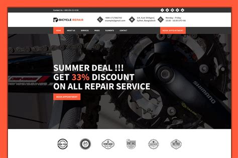 Bicycle Fix - Maintenance Shop Template- Download for Wordpress