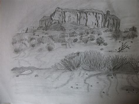 Desert Scene--pencil drawing | Art, Pencil drawings, Drawings