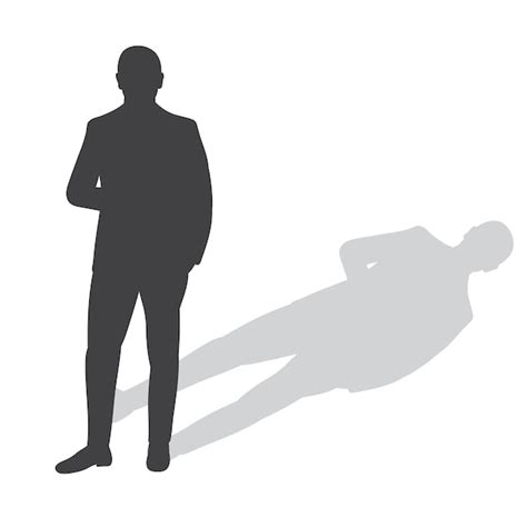 Premium Vector | Black silhouette of a man with shadow vector