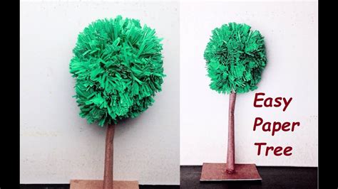 DIY - Easy Paper Tree (VERY EASY TREE) - YouTube