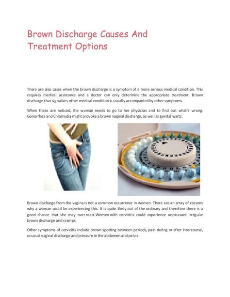 Brown discharge causes and treatment options