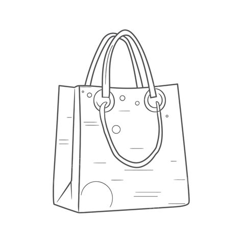 An Outline Drawing Of A Bag Sketch Vector, Wing Drawing, Bag Drawing, Shopping Bag Drawing PNG ...