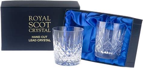 Royal Scot Crystal London Set of 2 Crystal Glass 11oz Whisky Tumblers ...