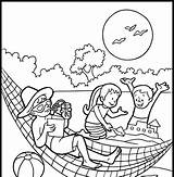 Family Summer Vacation At The Beach Coloring Pages >> Disney sketch template