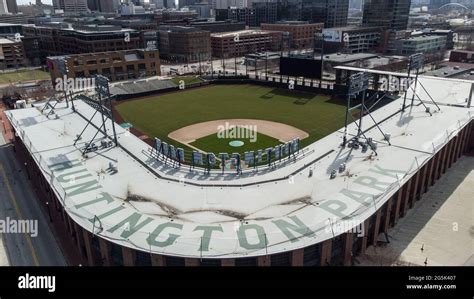 Aerial view of Columbus Clippers Huntington Park Stadium Stock Photo ...