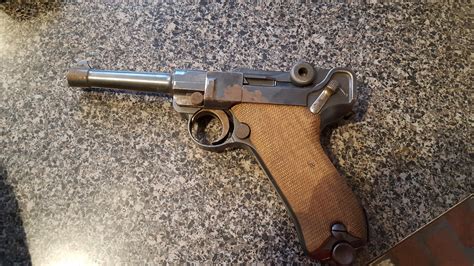 A Luger P08 manufactured around 1916 for WWI, reused in WWII and brought back to the U.S. by my ...