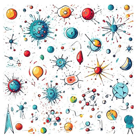 Premium Vector | Cartoon vector particle physics on white background