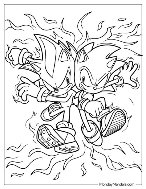 Sonic And Shadow Fighting Coloring Pages