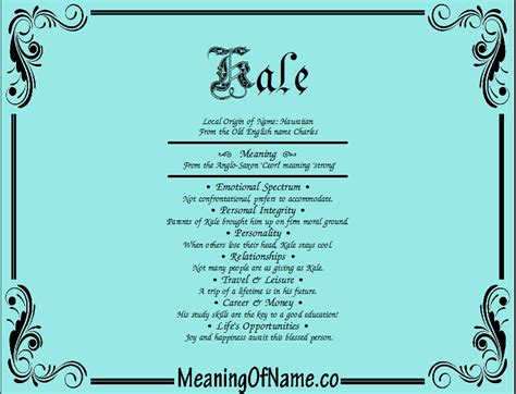 Kale - Meaning of Name