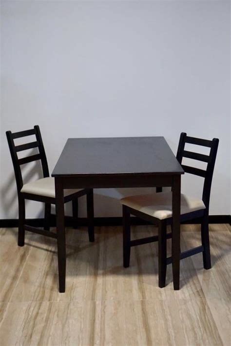 Dining table + 2 chairs Ikea LERHAMN, Furniture & Home Living, Furniture, Chairs on Carousell