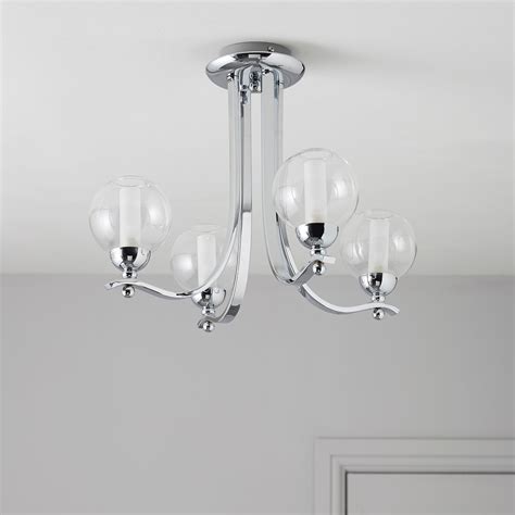 Giselle Glass ball Silver Chrome effect 4 Lamp Ceiling light | Departments | DIY at B&Q